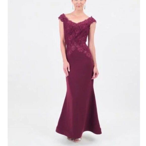 Ideas by Barbara Mother of the Bride Evening Dress Eggplant 8676 Size XL NWT - Picture 1 of 14